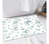 EMFSLA Bath Mat 16x24 in,Sketch of eucalyptus leaves,Non-Slip Bathroom Mat Machine-Washable,Ultra Soft and Water Absorbent Bath Rug for Bathroom