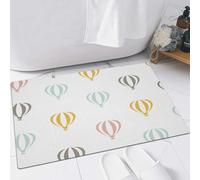 EMFSLA Bath Mat 16x24 in,Vector seamless pattern decorative bright illustration of hot air balloons,Non-Slip Bathroom Mat Machine-Washable,Ultra Soft and Water Absorbent Bath Rug for Bathroom