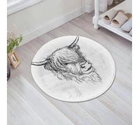 EMFSLA Bath Mat 24x24 in,beautiful Scottish rural animal - Hairy Cow Hairy Coo from Highlands,Non-Slip Bathroom Mat Machine-Washable,Ultra Soft and Water Absorbent Bath Rug for Bathroom