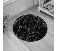 EMFSLA Bath Mat 24x24 in,Black marble decoration pattern,Non-Slip Bathroom Mat Machine-Washable,Ultra Soft and Water Absorbent Bath Rug for Bathroom