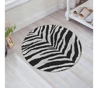 EMFSLA Bath Mat 24x24 in,Black Zebra,Non-Slip Bathroom Mat Machine-Washable,Ultra Soft and Water Absorbent Bath Rug for Bathroom