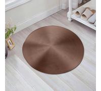 EMFSLA Bath Mat 24x24 in,Copper, Circle Copper Steel Texture Inspired Radial and Round Plate with Shades Im,Non-Slip Bathroom Mat Machine-Washable,Ultra Soft and Water Absorbent Bath Rug for Bathroom
