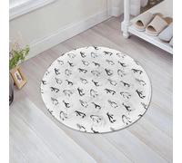 EMFSLA Bath Mat 24x24 in,King penguin pattern seamless in simple style,Non-Slip Bathroom Mat Machine-Washable,Ultra Soft and Water Absorbent Bath Rug for Bathroom