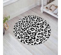 EMFSLA Bath Mat 24x24 in,leopard pattern texture repeating seamless monochrome black white snow cheetah,Non-Slip Bathroom Mat Machine-Washable,Ultra Soft and Water Absorbent Bath Rug for Bathroom