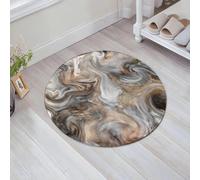 EMFSLA Bath Mat 24x24 in,Marble, retro style brush colors in marble texture watercolor artwork, sand brown,Non-Slip Bathroom Mat Machine-Washable,Ultra Soft and Water Absorbent Bath Rug for Bathroom