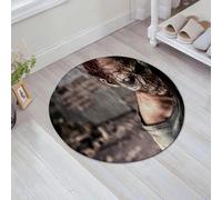 EMFSLA Bath Mat 24x24 in,scary zombie closeup on dark background in Halloween makeup,Non-Slip Bathroom Mat Machine-Washable,Ultra Soft and Water Absorbent Bath Rug for Bathroom