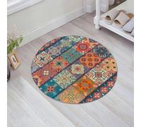 EMFSLA Bath Mat 24x24 in,Seamless pattern with portuguese tiles in talavera style. Azulejo moroccan mexican,Non-Slip Bathroom Mat Machine-Washable,Ultra Soft and Water Absorbent Bath Rug for Bathroom