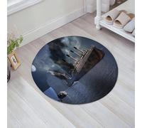EMFSLA Bath Mat 24x24 in,the Titanic ocean liner after it struck an iceberg in 1912 off the coast of Newfou,Non-Slip Bathroom Mat Machine-Washable,Ultra Soft and Water Absorbent Bath Rug for Bathroom