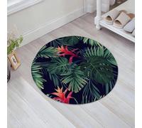 EMFSLA Bath Mat 24x24 in,Tropical Palm Leaf Jungle Leaves,Non-Slip Bathroom Mat Machine-Washable,Ultra Soft and Water Absorbent Bath Rug for Bathroom