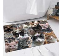 EMFSLA Bath Mat 24x35 in,A lot of cats of different breeds,Non-Slip Bathroom Mat Machine-Washable,Ultra Soft and Water Absorbent Bath Rug for Bathroom