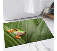 EMFSLA Bath Mat 24x35 in,Animal Decoration, Red-Eyed Tree Frog Stacking Between,Non-Slip Bathroom Mat Machine-Washable,Ultra Soft and Water Absorbent Bath Rug for Bathroom