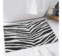 EMFSLA Bath Mat 24x35 in,Black Zebra,Non-Slip Bathroom Mat Machine-Washable,Ultra Soft and Water Absorbent Bath Rug for Bathroom