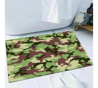 EMFSLA Bath Mat 24x35 in,Camo,Illustrated Green Camouflage in Forest Colors Hun,Non-Slip Bathroom Mat Machine-Washable,Ultra Soft and Water Absorbent Bath Rug for Bathroom