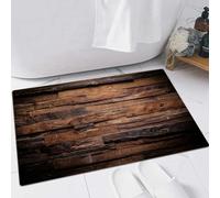 EMFSLA Bath Mat 24x35 in,Chocolate, Dark Dark Wood Texture Rustic Picture Country Theme Hard Wood Carpentry,Non-Slip Bathroom Mat Machine-Washable,Ultra Soft and Water Absorbent Bath Rug for Bathroom