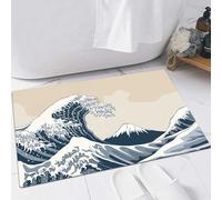 EMFSLA Bath Mat 24x35 in,Great Wave with Mount Fuji 19th century japanese style woodblock print,Non-Slip Bathroom Mat Machine-Washable,Ultra Soft and Water Absorbent Bath Rug for Bathroom
