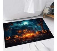 EMFSLA Bath Mat 24x35 in,Halloween pumpkin spooky celebration halloween concept,Non-Slip Bathroom Mat Machine-Washable,Ultra Soft and Water Absorbent Bath Rug for Bathroom