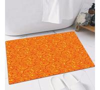 EMFSLA Bath Mat 24x35 in,orange circle,Non-Slip Bathroom Mat Machine-Washable,Ultra Soft and Water Absorbent Bath Rug for Bathroom