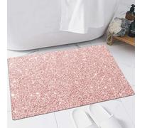 EMFSLA Bath Mat 24x35 in,Rose Gold Glitter Blurred Glitter,Non-Slip Bathroom Mat Machine-Washable,Ultra Soft and Water Absorbent Bath Rug for Bathroom