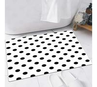 EMFSLA Bath Mat 24x35 in,Round Large Round Minimalist Modern Art Print with Nostalgic Polka Dot Pattern,Non-Slip Bathroom Mat Machine-Washable,Ultra Soft and Water Absorbent Bath Rug for Bathroom