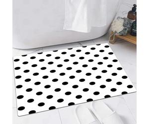 EMFSLA Bath Mat 24x35 in,Round Large Round Minimalist Modern Art Print with Nostalgic Polka Dot Pattern,Non-Slip Bathroom Mat Machine-Washable,Ultra Soft and Water Absorbent Bath Rug for Bathroom