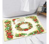 EMFSLA Bath Mat 24x35 in,Set of Christmas banners,Non-Slip Bathroom Mat Machine-Washable,Ultra Soft and Water Absorbent Bath Rug for Bathroom