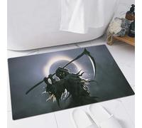 EMFSLA Bath Mat 24x35 in,The Death as know as Grim Reaper holding the scythe against the eclipse on the bac,Non-Slip Bathroom Mat Machine-Washable,Ultra Soft and Water Absorbent Bath Rug for Bathroom