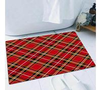 EMFSLA Bath Mat 24x35 in,Traditional Vintage Scottish Tartan Pattern,Non-Slip Bathroom Mat Machine-Washable,Ultra Soft and Water Absorbent Bath Rug for Bathroom