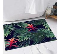 EMFSLA Bath Mat 24x35 in,Tropical Palm Leaf Jungle Leaves,Non-Slip Bathroom Mat Machine-Washable,Ultra Soft and Water Absorbent Bath Rug for Bathroom