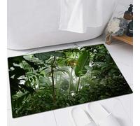 EMFSLA Bath Mat 24x35 in,Tropical rainforests, Rainforest Preservation Moisture Palm Environment,Non-Slip Bathroom Mat Machine-Washable,Ultra Soft and Water Absorbent Bath Rug for Bathroom