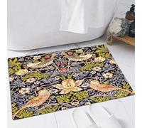 EMFSLA Bath Mat 24x35 in,William Morris's famous Strawberry Thief pattern (1883).,Non-Slip Bathroom Mat Machine-Washable,Ultra Soft and Water Absorbent Bath Rug for Bathroom