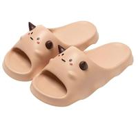 EMGILL Summer Shower Sandals Bedroom Slippers Platform Slippers Cute Monster Pattern for Women Men Soft Slipper Non Slip Silent Slippers, pink, 7-7.5 Women/5-6 Men