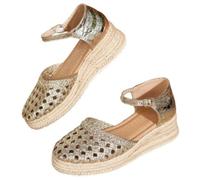 EMGILL Women's Espadrille Wedge Sandals Summer Hollow Out Buckle Ankle Strap Shoes Stylish Platform Beach Non-Slip Sandals 2026