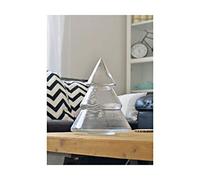 EMH Handmade Glass Christmas Tree Jar Cookie Sweet Storage Jar Bowl With Lid 28.5 cm