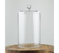 EMH Handmade Glass Display Cover Cloche Bell Dome With Knob Tall 18.5 cm x 10.5 cm