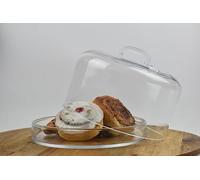 EMH Handmade Glass Display Cover Cloche Dome Tall 16 cm With Plate Ø 24 cm