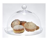 EMH Handmade Glass Display Cover Cloche Dome With Plate Tall 23 cm x 29.7 cm