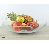 EMH Handmade Large Classic Clear Glass Bowl Trifles Fruit Salad Centerpiece 34.5 cm