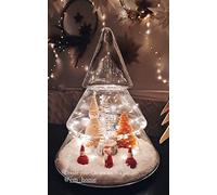 EMH Large Glass Christmas Tree Jar Cookie Sweet Storage Jar Bowl With Lid 38 cm