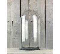 EMH Large Glass Dome Cover Cloche Display With Black Wooden Base Height 41.5 x 21 cm