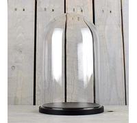 EMH Medium Glass Dome Display Cover Cloche Black Base Height 31cm