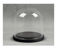 EMH Small Glass Dome Display Cloche Black Wooden Base 10 x 10 cm