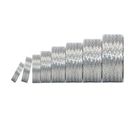EMI RFI Shielding Wire Loom Metal Tinned Copper Grounding Braided Sheathing Cable Sleeve Mesh ESD Protection Flat Tubular Expandable 1" W(0.64" ID)-9FT