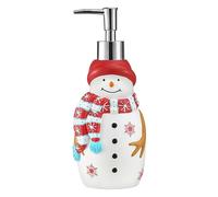 Emibele Christmas Lotion Dispenser, Resin Hand Soap Shampoo Shower Gel Dispenser Bottle, Refillable leak Proof Decorative Pump Bottle for Bathroom Kitchen Countertop 15.2 OZ /450 ML, Snowman with Hat