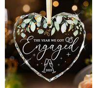 Emibele Engagement Gifts for Couples, Crystal Glass Engagement Gift for Newly Engaged Couples, Fiancee, Fiance, Just Engaged Decorations Bride to Be Gifts for Her, Heart Crystal Ornament 2025