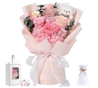 Emibele Flowers for Delivery Prime, Preserved Flowers Bouquet with Bear
