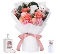 Emibele Flowers for Delivery Prime, Preserved Flowers Bouquet with Bear