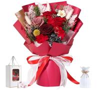 Emibele Flowers for Delivery Prime, Preserved Flowers Bouquets, Eternal Red Roses Last 3 to 5 Years, Birthday Anniversary Graduation Valentines Mother's Day Flower Gifts for Her Women Wife Mom Grandma
