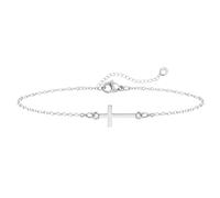 Emibele Sliver Cross Bracelet for Women, Simple Religious Cross Bracelet Easter Gifts, Adjustable Dainty Thin Hand Chain, Layered Faith Sliver Jewelry Confirmation Baptism Christian Gifts for Women