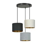 Emibig HILDE Pendant lamp 3 x E27 Black with Black, Grey and White Shade