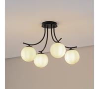 EMIBIG LIGHTING Boston ceiling lamp, black/opal, 4-bulb